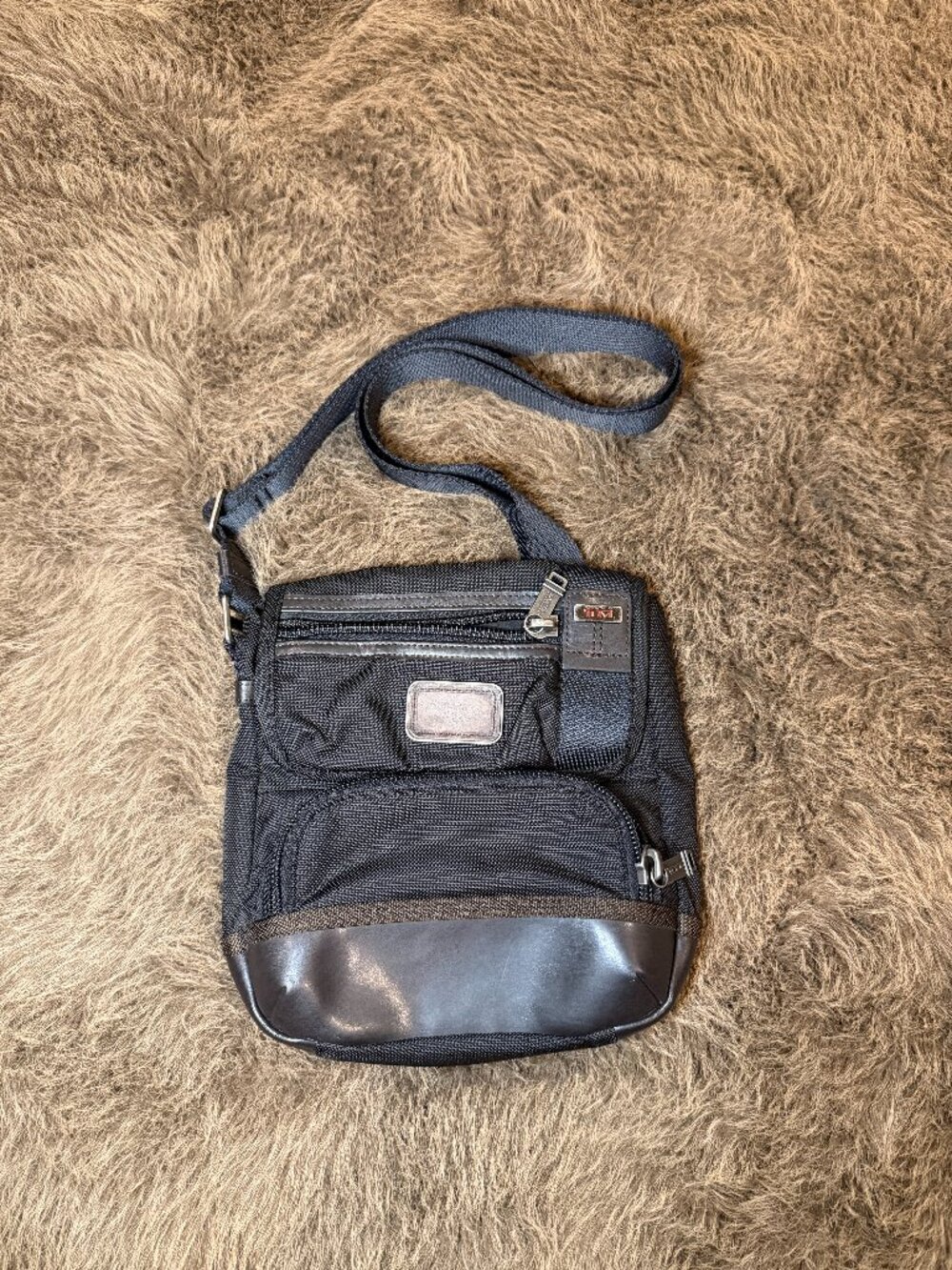 TUMI Alpha Ballistic Nylon Organizer Crossbody Messenger Bag Black Travel